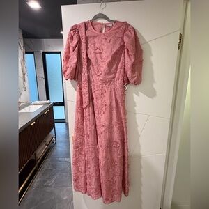 ASOS Pink Textured Long Sleeve Dress